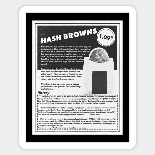Hash Browns Sticker by Raimondi